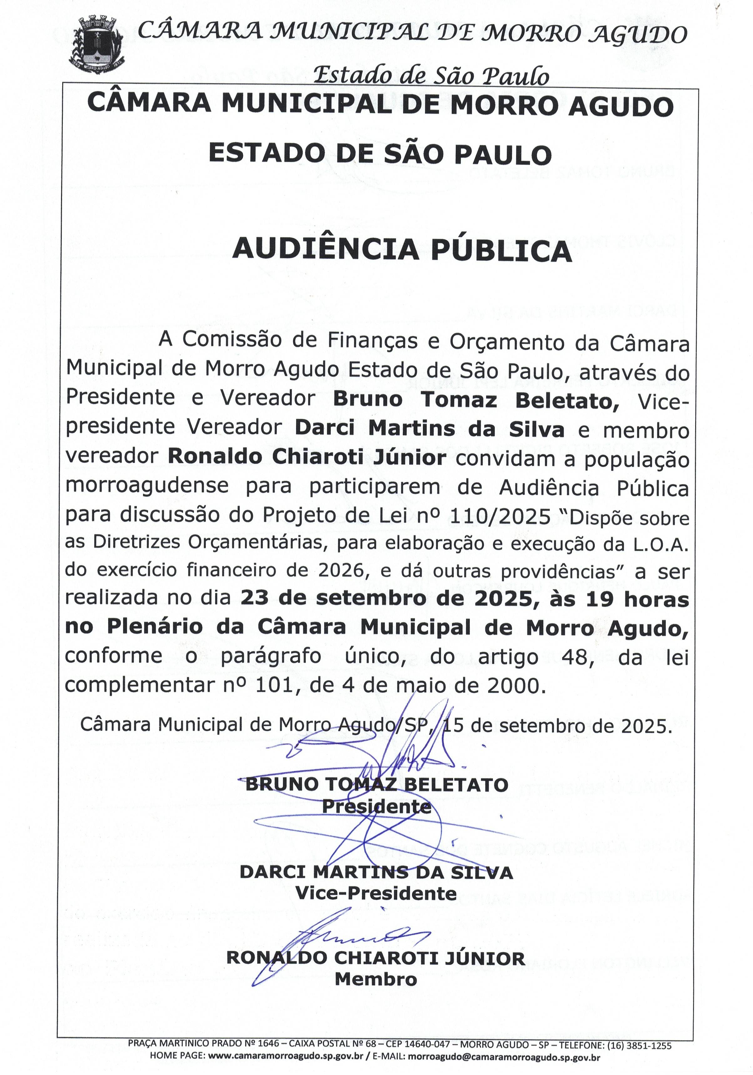 AUDIÊNCIA PÚBLICA - LOA