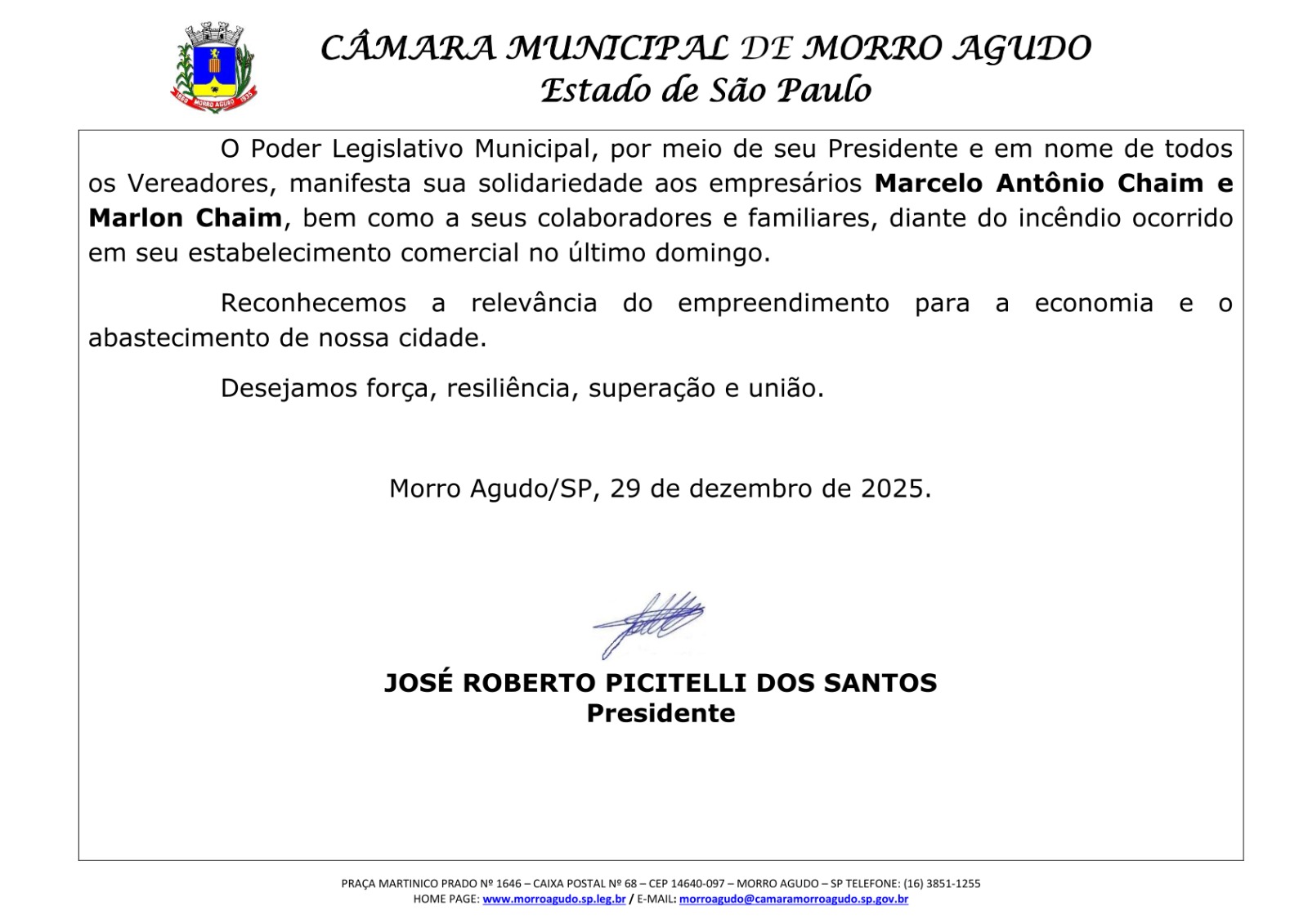 NOTA DE SOLIDARIEDADE