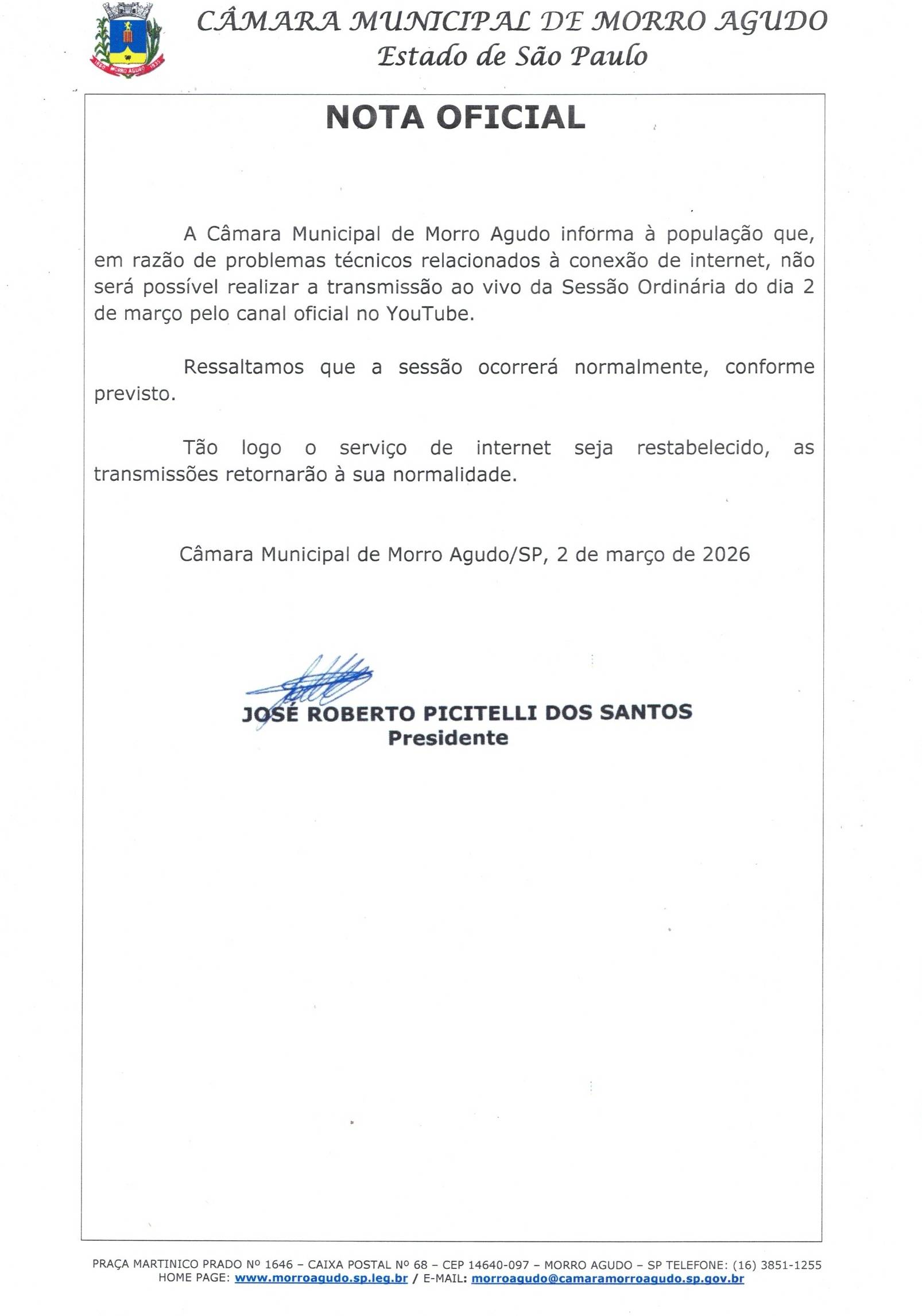 Nota Oficial